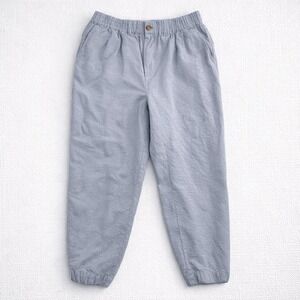 Madewell Womens Blue Linen Blend Elastic Waist Tapered Jogger Pants Size M